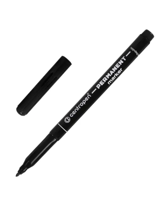 Маркер перманентный CENTROPEN 2536, ЧЕРНЫЙ, тонкий наконечник, 1 мм, трехгранная зона захвата, 6 2536 0112