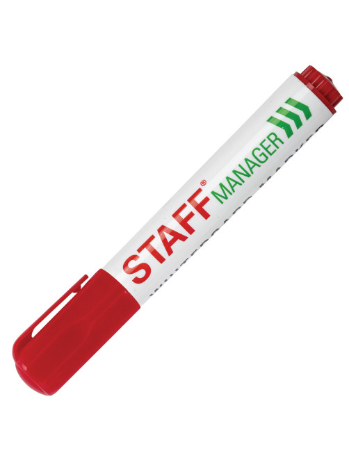 Маркер стираемый для белой доски КРАСНЫЙ, STAFF 