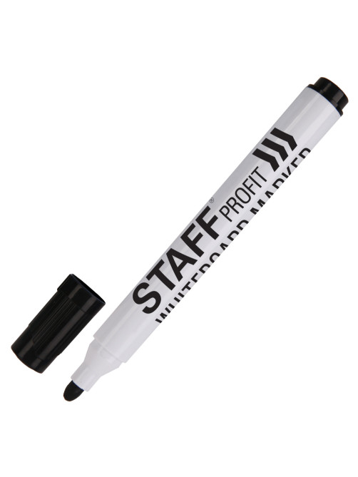 Маркер стираемый для белой доски ЧЕРНЫЙ, STAFF 