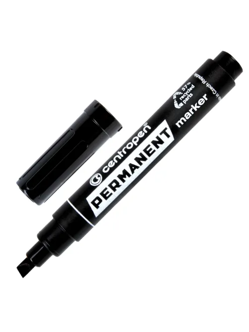 Маркер перманентный CENTROPEN 8576, ЧЕРНЫЙ, скошенный наконечник, 1-4,6 мм, 5 8576 0112