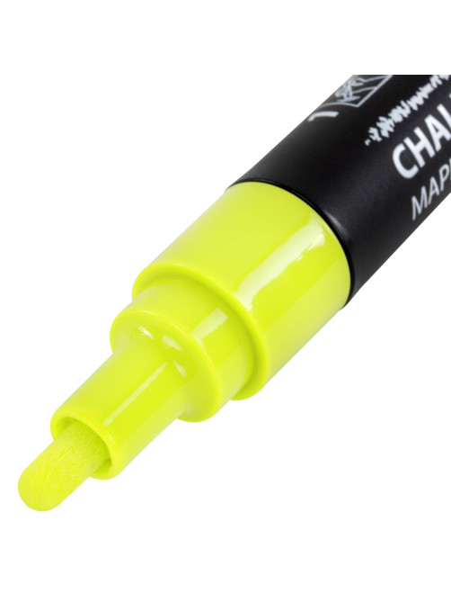 Маркер меловой CHALK LIQUID MARKER, ЖЕЛТЫЙ, 3 мм, стираемый, BRAUBERG 