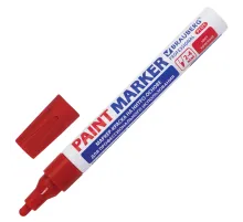 Маркер-краска лаковый (paint marker) 4 мм, КРАСНЫЙ, НИТРО-ОСНОВА, алюминиевый корпус, BRAUBERG PROFESSIONAL PLUS, 151446