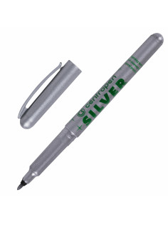 Маркер для декорирования СЕРЕБРЯНЫЙ CENTROPEN, круглый наконечник, 1 мм, 2670, 6 2670 0194