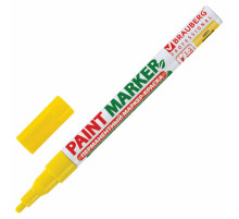 Маркер-краска лаковый (paint marker) 2 мм, ЖЕЛТЫЙ, БЕЗ КСИЛОЛА (без запаха), алюминий, BRAUBERG PROFESSIONAL, 150863