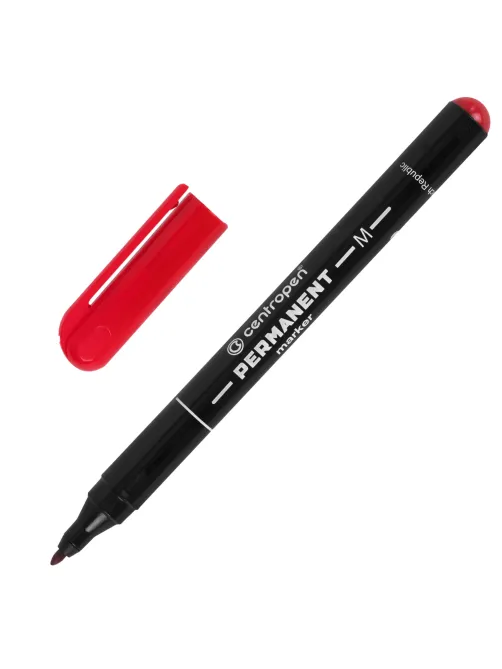 Маркер перманентный CENTROPEN 2846, КРАСНЫЙ, тонкий наконечник, 1 мм, 6 2846 9404