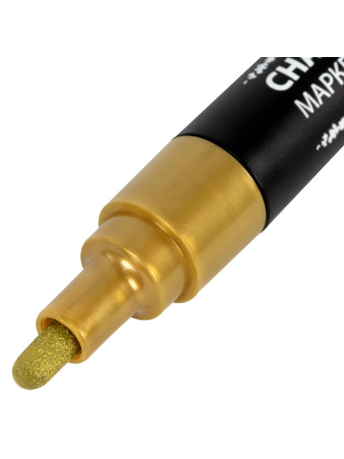 Маркер меловой CHALK LIQUID MARKER, ЗОЛОТИСТЫЙ, 3 мм, стираемый, BRAUBERG 