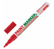 Маркер-краска лаковый (paint marker) 2 мм, КРАСНЫЙ, БЕЗ КСИЛОЛА (без запаха), алюминий, BRAUBERG PROFESSIONAL, 150865