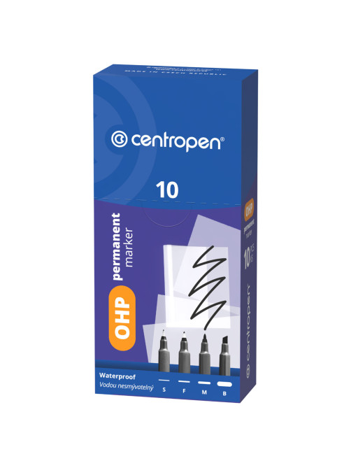 Маркер перманентный для любой гладкой поверхности ЧЕРНЫЙ CENTROPEN 