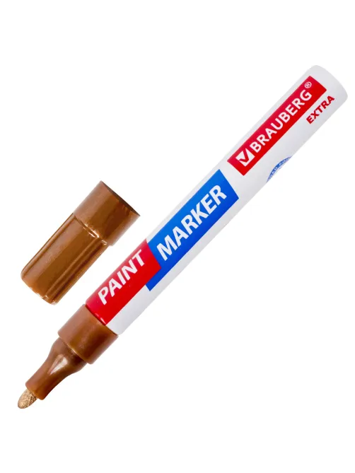Маркер-краска лаковый EXTRA (paint marker) 4 мм, МЕДНЫЙ, УСИЛЕННАЯ НИТРО-ОСНОВА, BRAUBERG, 151988