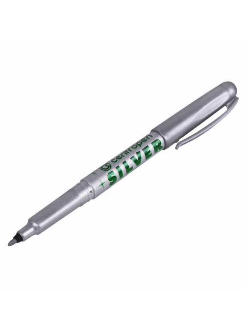 Маркер для декорирования СЕРЕБРЯНЫЙ CENTROPEN, круглый наконечник, 1 мм, 2670, 6 2670 0194