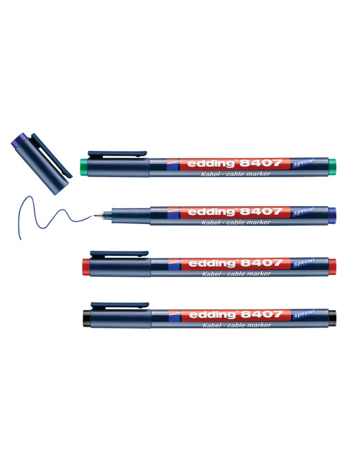 Маркеры для кабелей различных видов EDDING 8407 НАБОР 4 шт., АССОРТИ, 0,3 мм, E-8407/4S