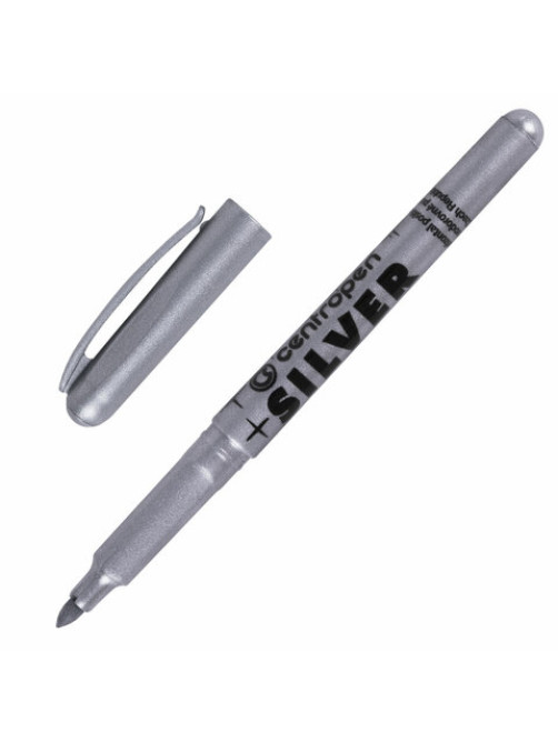 Маркер для декорирования СЕРЕБРЯНЫЙ CENTROPEN, круглый наконечник, 1,5-3 мм, 2690, 6 2690 0194