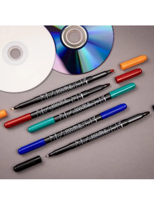 Маркер двусторонний для CD/DVD/BD ЧЕРНЫЙ CENTROPEN, 0,6 мм/2,5 мм, 3616, 636160112