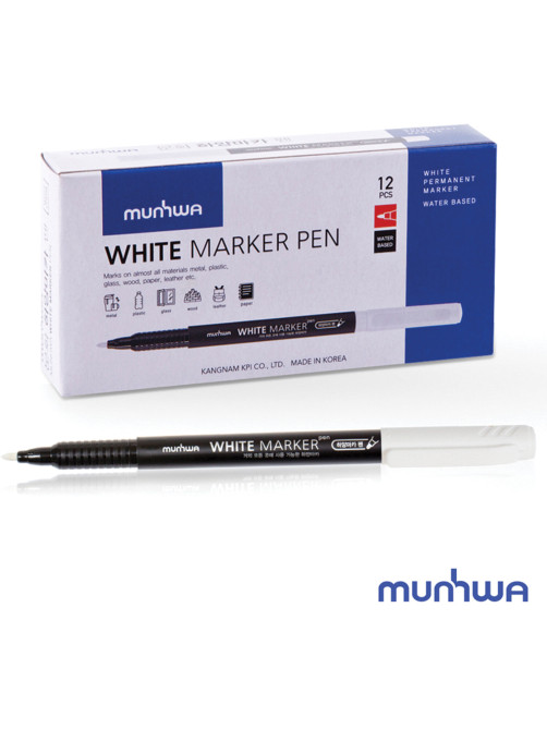 Маркер перманентный БЕЛЫЙ 1 мм, MUNHWA, WPM-05