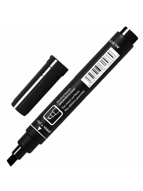 Маркер перманентный CENTROPEN 8576, ЧЕРНЫЙ, скошенный наконечник, 1-4,6 мм, 5 8576 0112