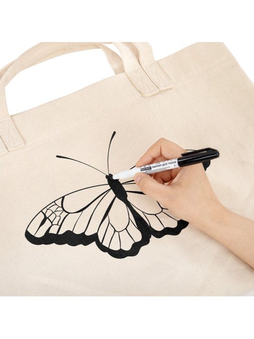 Маркер для ткани ЧЕРНЫЙ, TEXTILE MARKER, несмываемый, круглый наконечник 1-3 мм, BRAUBERG, 152657