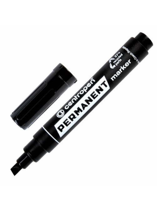 Маркер перманентный CENTROPEN 8576, ЧЕРНЫЙ, скошенный наконечник, 1-4,6 мм, 5 8576 0112