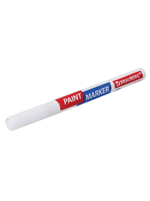 Маркер-краска лаковый EXTRA (paint marker) 2 мм, БЕЛЫЙ, УСИЛЕННАЯ НИТРО-ОСНОВА, BRAUBERG, 151967