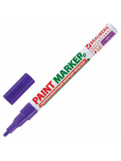 Маркер-краска лаковый (paint marker) 2 мм, ФИОЛЕТОВЫЙ, БЕЗ КСИЛОЛА (без запаха), алюминий, BRAUBERG PROFESSIONAL, 150871