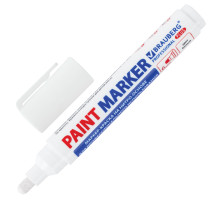Маркер-краска лаковый (paint marker) 6 мм, БЕЛЫЙ, НИТРО-ОСНОВА, BRAUBERG PROFESSIONAL PLUS EXTRA, 151450