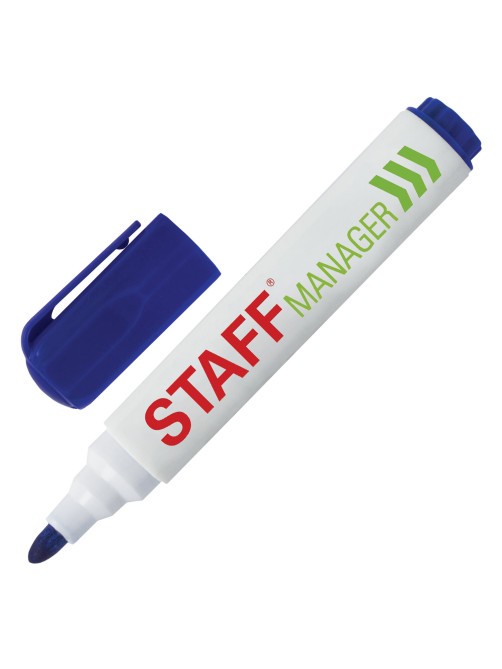 Маркер стираемый для белой доски СИНИЙ, STAFF 