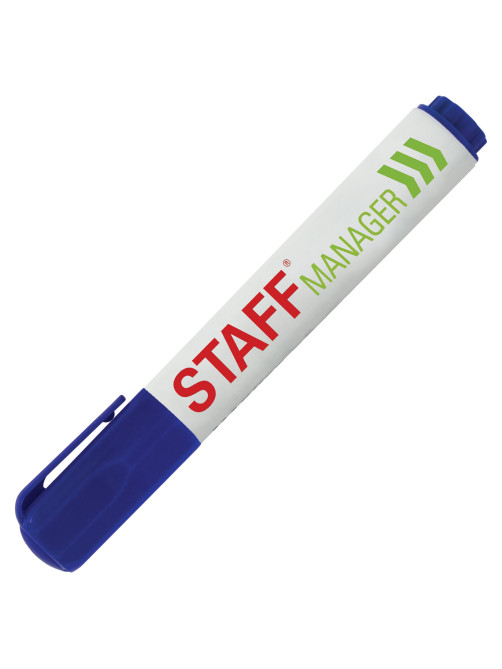 Маркер стираемый для белой доски СИНИЙ, STAFF 