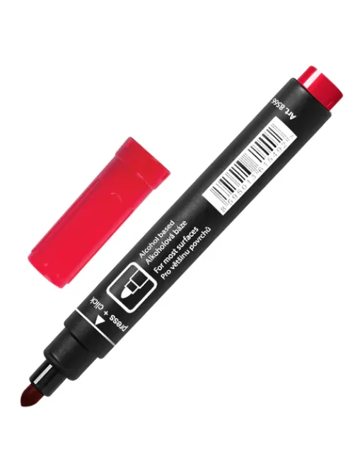 Маркер перманентный CENTROPEN 8566, КРАСНЫЙ, круглый наконечник, 2,5 мм, 5 8566 0104