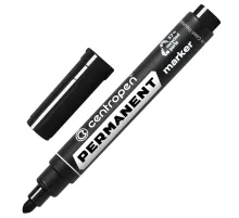 Маркер перманентный CENTROPEN 8566, ЧЕРНЫЙ, круглый наконечник, 2,5 мм, 5 8566 0112