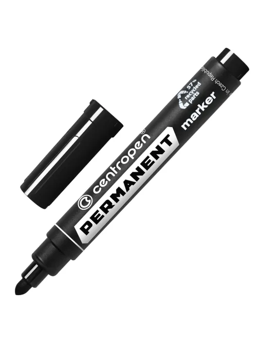 Маркер перманентный CENTROPEN 8566, ЧЕРНЫЙ, круглый наконечник, 2,5 мм, 5 8566 0112