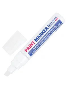 Маркер-краска лаковый (paint marker) 8 мм, БЕЛЫЙ, НИТРО-ОСНОВА, алюминиевый корпус, BRAUBERG PROFESSIONAL PLUS JUMBO, 151454