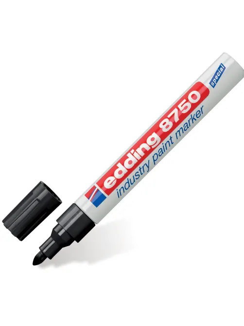 Маркер-краска лаковый (paint marker) EDDING 8750, ЧЕРНЫЙ, 2-4 мм, круглый наконечник, алюминиевый корпус, E-8750/1