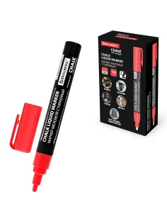 Маркер меловой CHALK LIQUID MARKER, КРАСНЫЙ, 3 мм, стираемый, BRAUBERG 