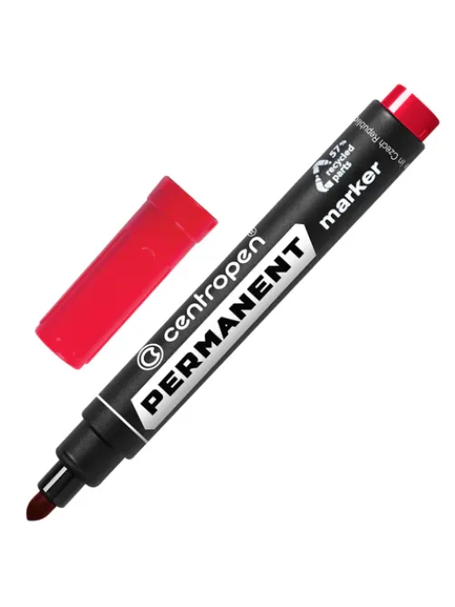 Маркер перманентный CENTROPEN 8566, КРАСНЫЙ, круглый наконечник, 2,5 мм, 5 8566 0104