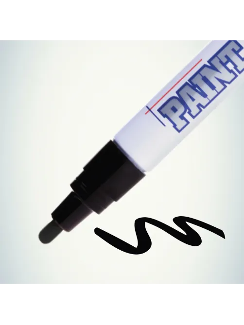 Маркер-краска лаковый (paint marker) MUNHWA, 4 мм, ЧЕРНЫЙ, нитро-основа, алюминиевый корпус, PM-01