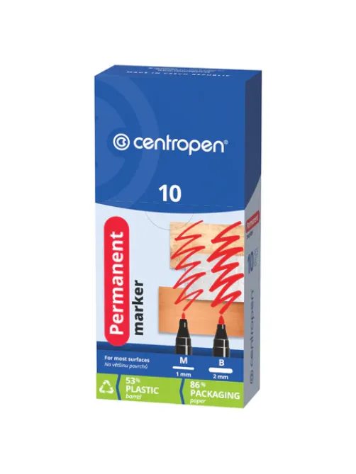 Маркер перманентный CENTROPEN 2846, ЗЕЛЕНЫЙ тонкий наконечник, 1 мм, 628469410