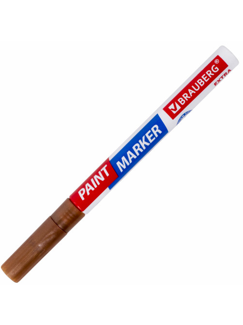 Маркер-краска лаковый EXTRA (paint marker) 2 мм, МЕДНЫЙ, УСИЛЕННАЯ НИТРО-ОСНОВА, BRAUBERG, 151976