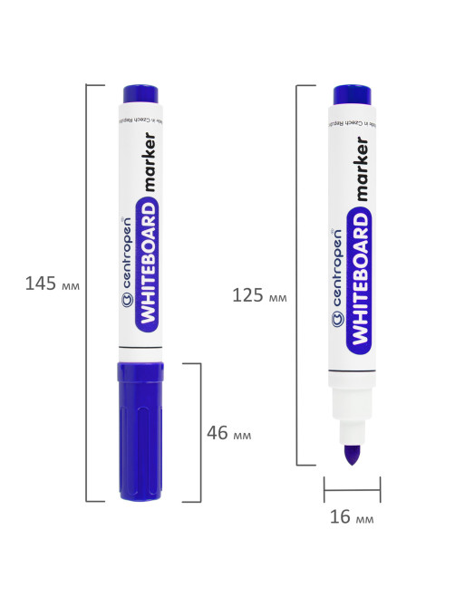 Маркер стираемый для белой доски СИНИЙ, CENTROPEN 
