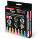 Маркеры меловые CHALK LIQUID MARKER, МЕТАЛЛИК, НАБОР 8 ЦВЕТОВ, 3 мм, стираемые, BRAUBERG 