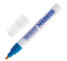 Маркер-краска лаковый (paint marker) MUNHWA, 4 мм, СИНИЙ, нитро-основа, алюминиевый корпус, PM-02