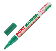 Маркер-краска лаковый (paint marker) 2 мм, ЗЕЛЕНЫЙ, БЕЗ КСИЛОЛА (без запаха), алюминий, BRAUBERG PROFESSIONAL, 150870