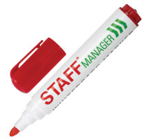Маркер стираемый для белой доски КРАСНЫЙ, STAFF 