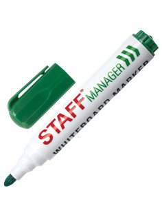 Маркер стираемый для белой доски ЗЕЛЕНЫЙ, STAFF 