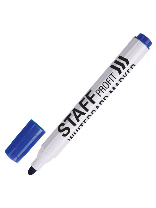 Маркер стираемый для белой доски СИНИЙ, STAFF 