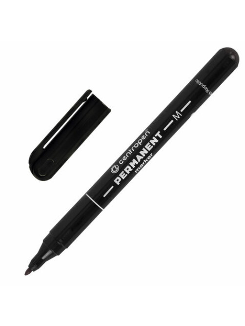 Маркер перманентный CENTROPEN 2846, ЧЕРНЫЙ, тонкий наконечник, 1 мм, 6 2846 9412