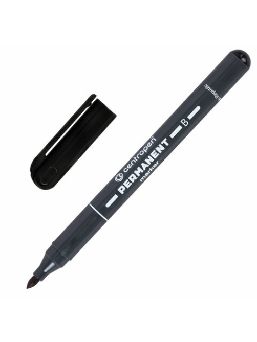 Маркер перманентный CENTROPEN 2836, ЧЕРНЫЙ, круглый наконечник, 2 мм, 6 2836 0012