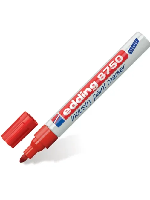 Маркер-краска лаковый (paint marker) EDDING 8750, КРАСНЫЙ, 2-4 мм, круглый наконечник, алюминиевый корпус, E-8750/2
