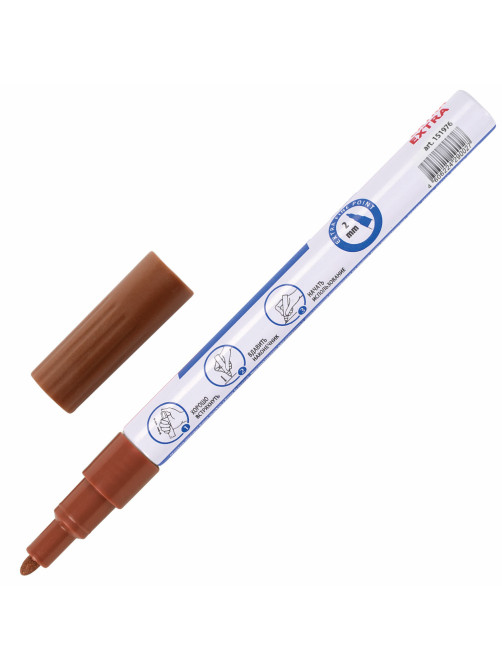 Маркер-краска лаковый EXTRA (paint marker) 2 мм, МЕДНЫЙ, УСИЛЕННАЯ НИТРО-ОСНОВА, BRAUBERG, 151976