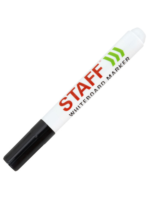 Маркер стираемый для белой доски ЧЕРНЫЙ, STAFF 