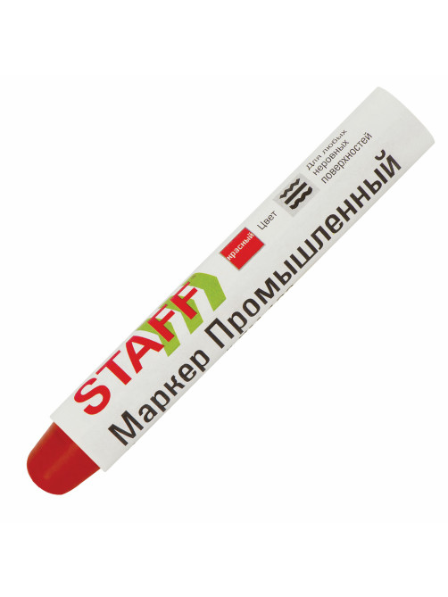 Маркер для промышленной маркировки STAFF ПМ-100 твердый, КРАСНЫЙ, -20 до +40С, 150814