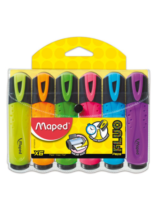 Набор текстовыделителей MAPED (Франция) 6 шт., АССОРТИ, 